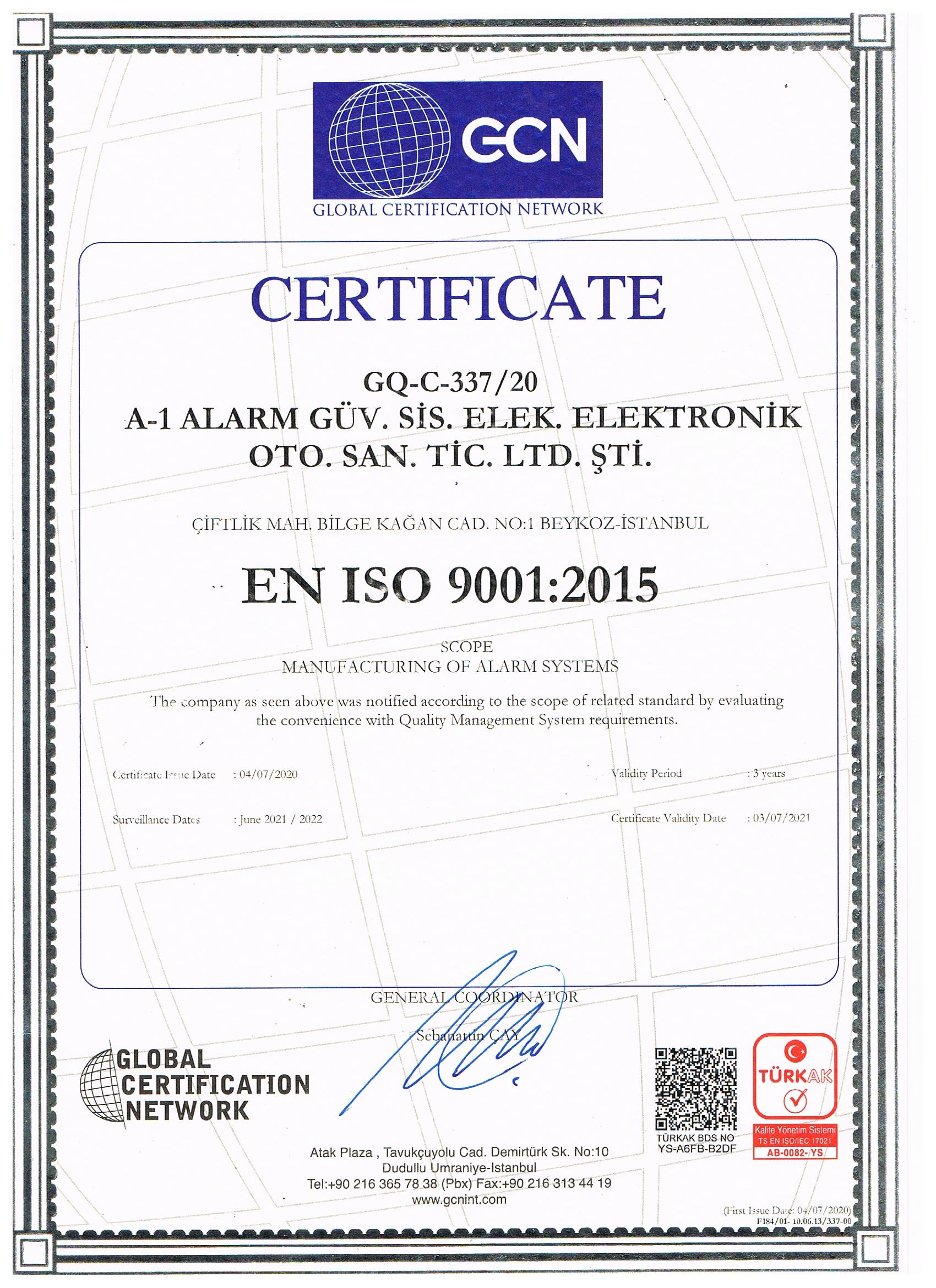 ISO 9001 BELGESİ